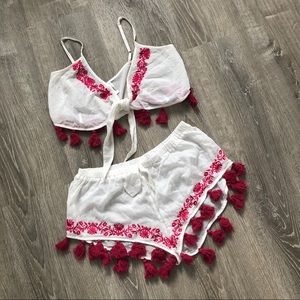 ⭐️Matching two piece boho beach cover up set